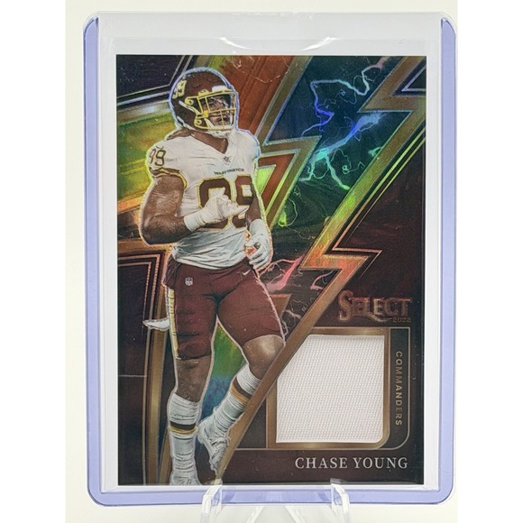 2022 Panini Select Sparks Tie-dye /25 Chase Young #SP-34 Washington Commanders - Picture 4 of 4